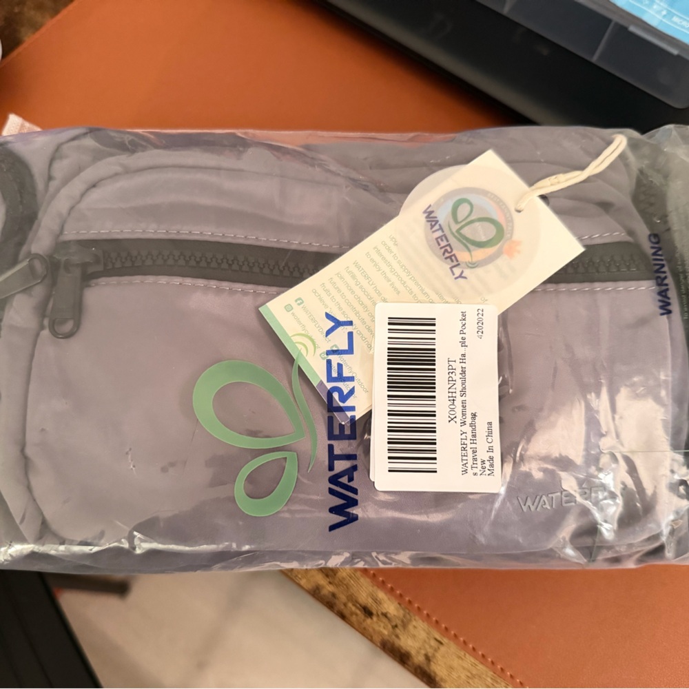 WATERFLY Gray Crossbody Shoulder Bag